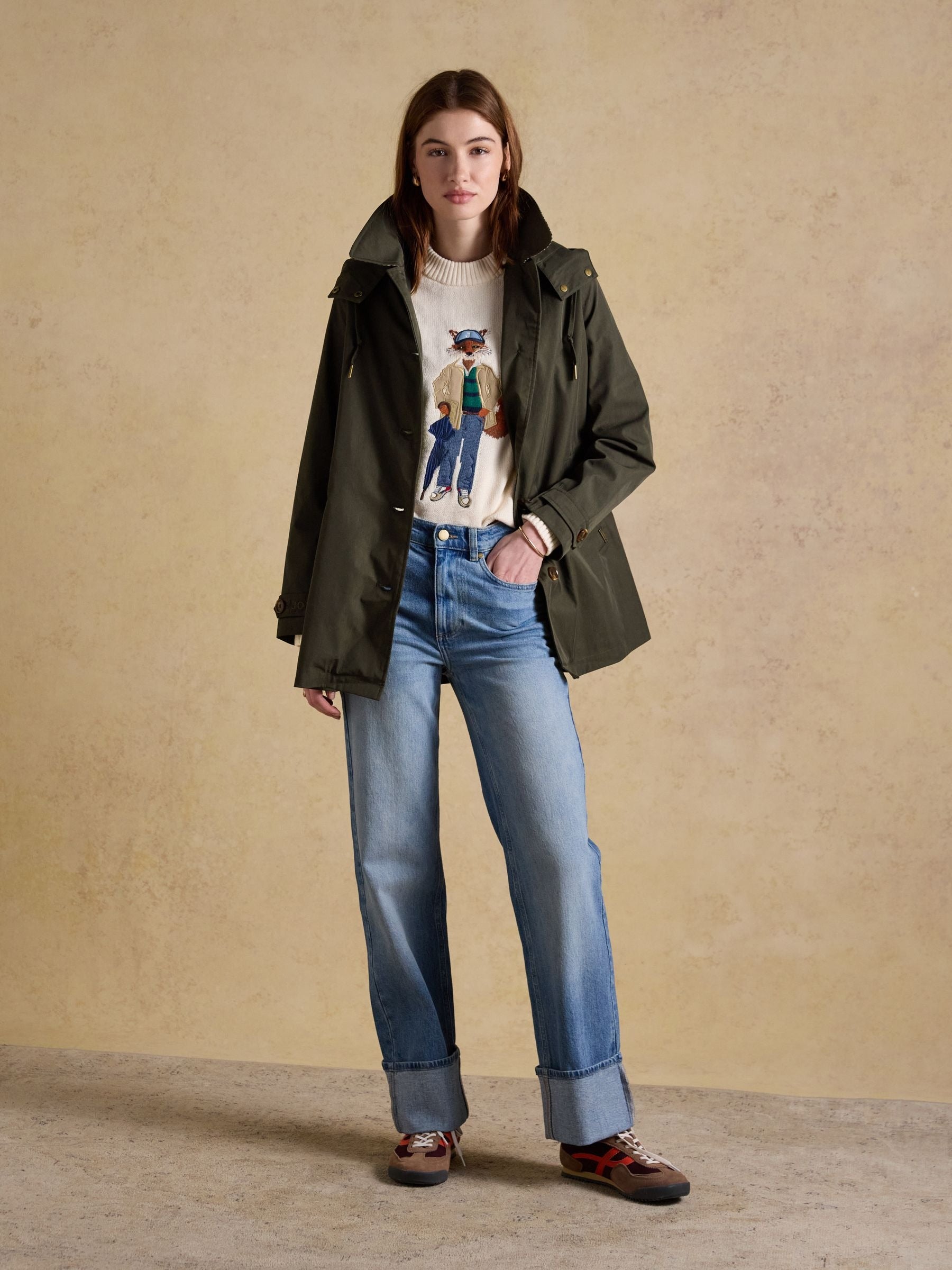 Rainmore Khaki Green Button Through Waterproof Raincoat
