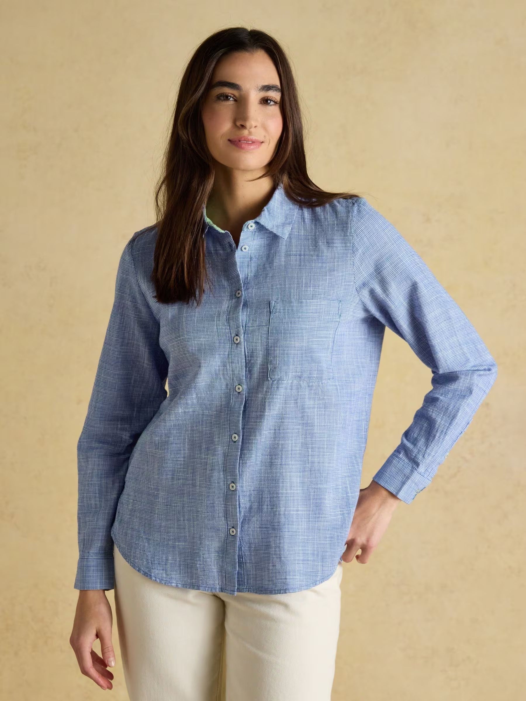 Ida Blue Long Sleeve Cotton Shirt
