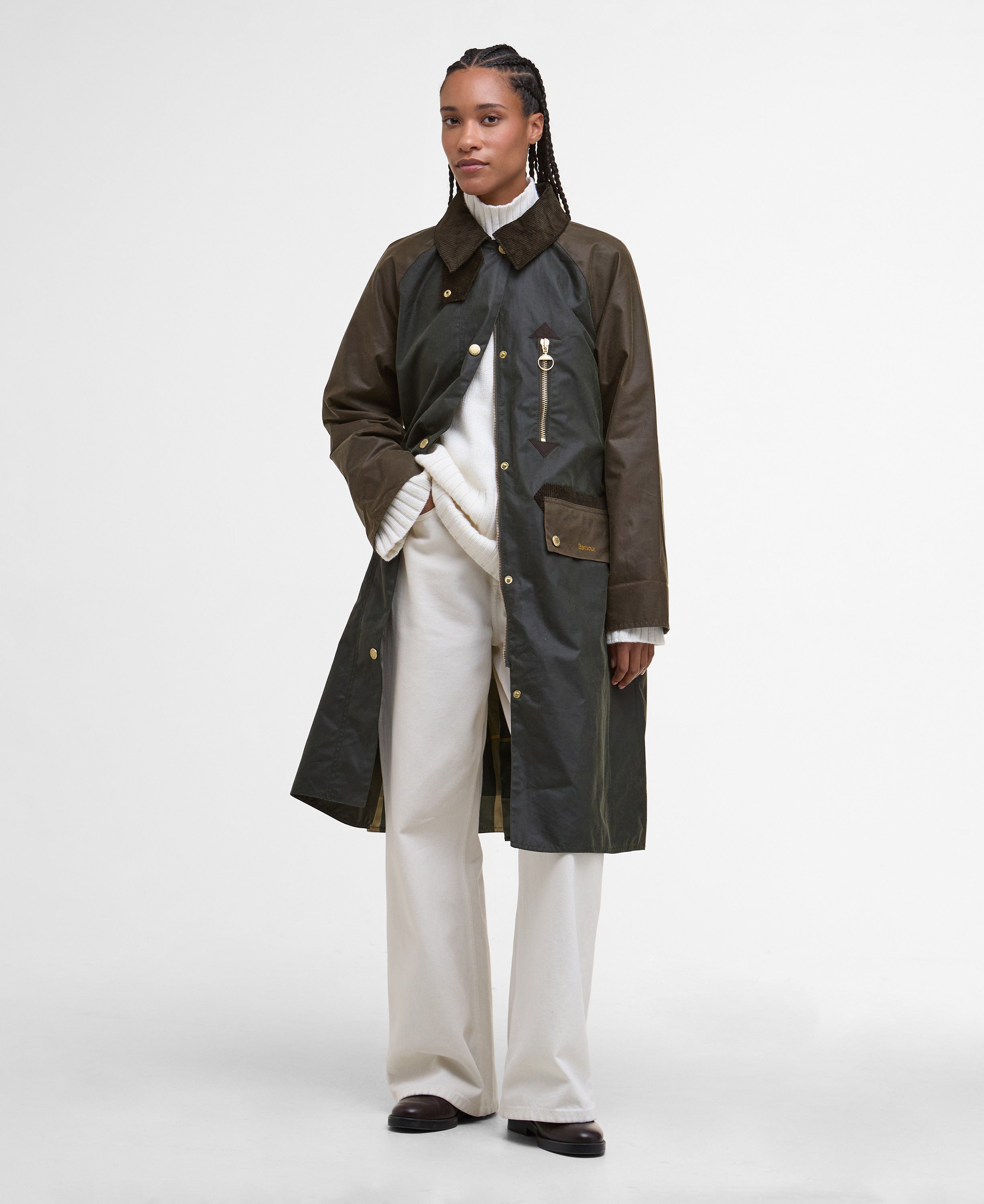 Evette Waxed Car Coat - Fern/Beech/Ancient Tartan