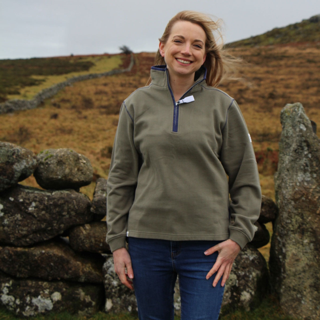 Supersoft 1/4 Zip Sweatshirt - Khaki