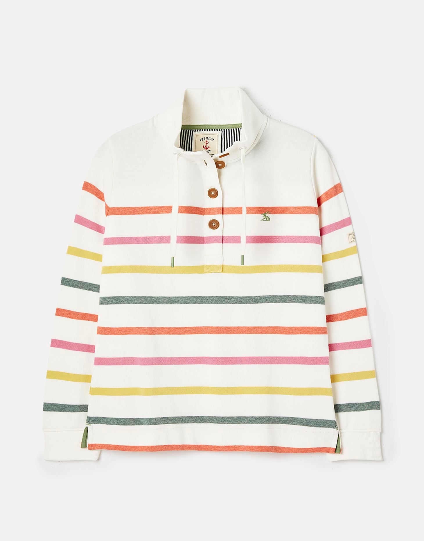 Women's Southwold Button Down Sweatshirt - Multi Cream Stripe