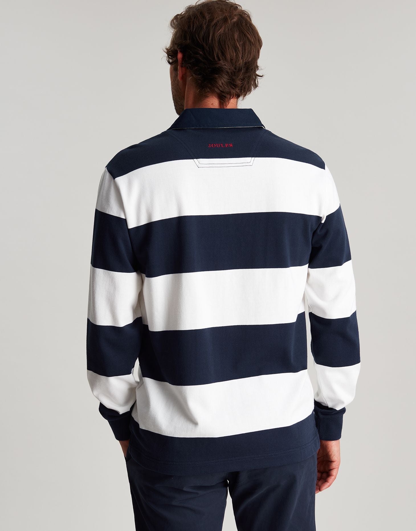 Men's Onside Rugby Shirt - NAVY CREAM STRIPE
