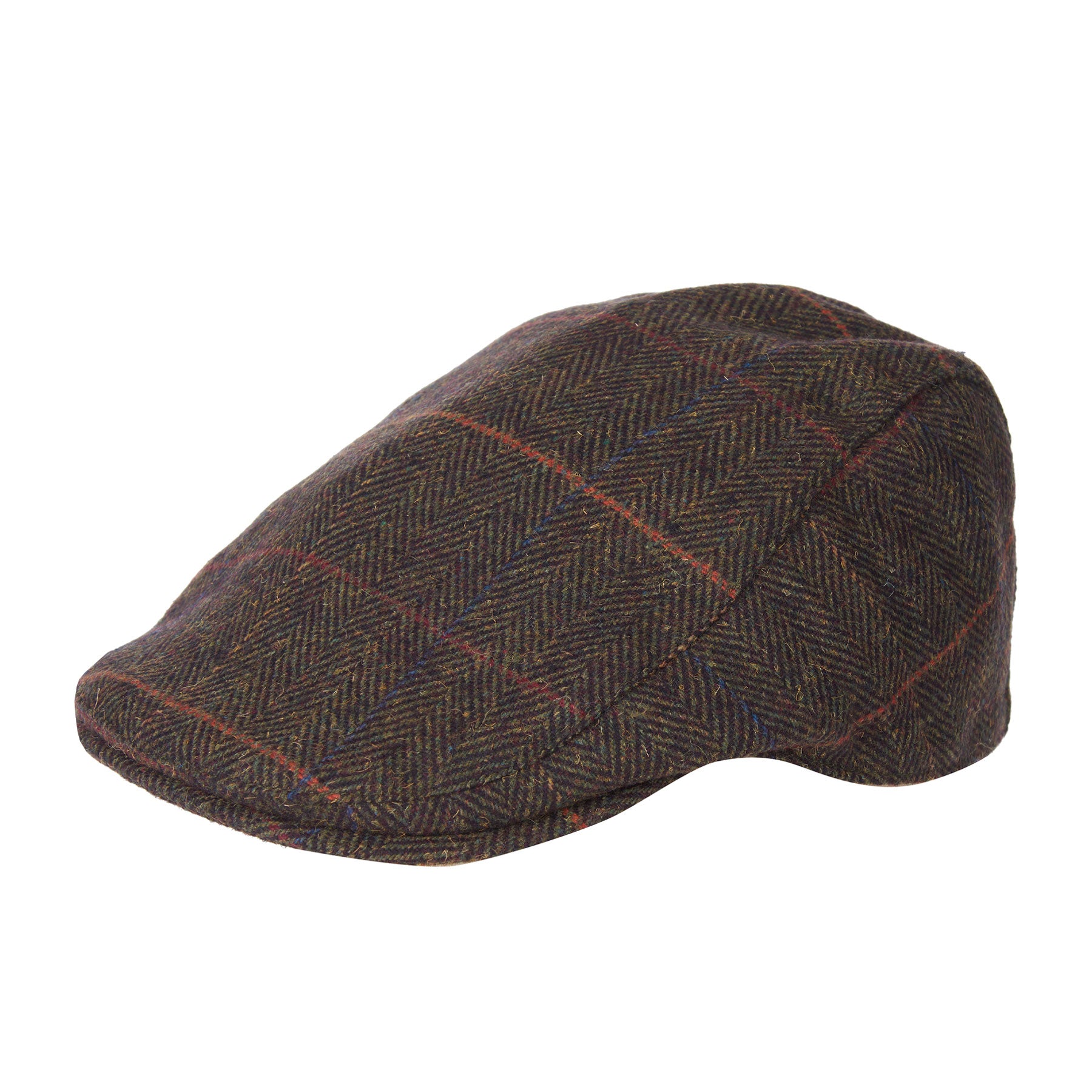 Cheviot Wax Flat Cap Olive