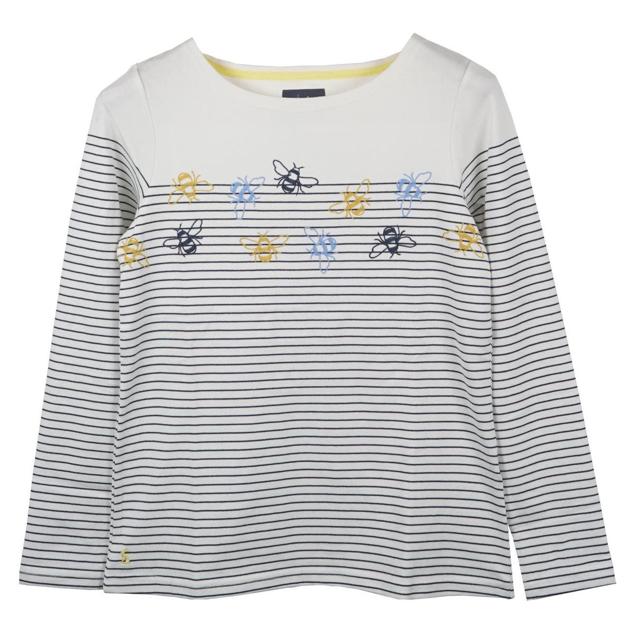 Harbour Embroidered Long Sleeve Jersey Top - Creme Bee