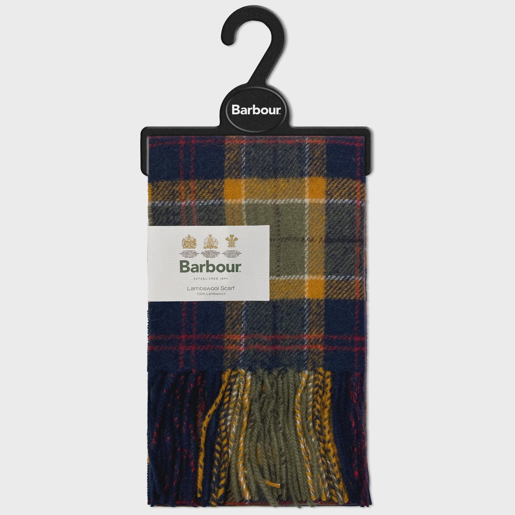 Tartan Lambswool Scarf - Green/navy/red