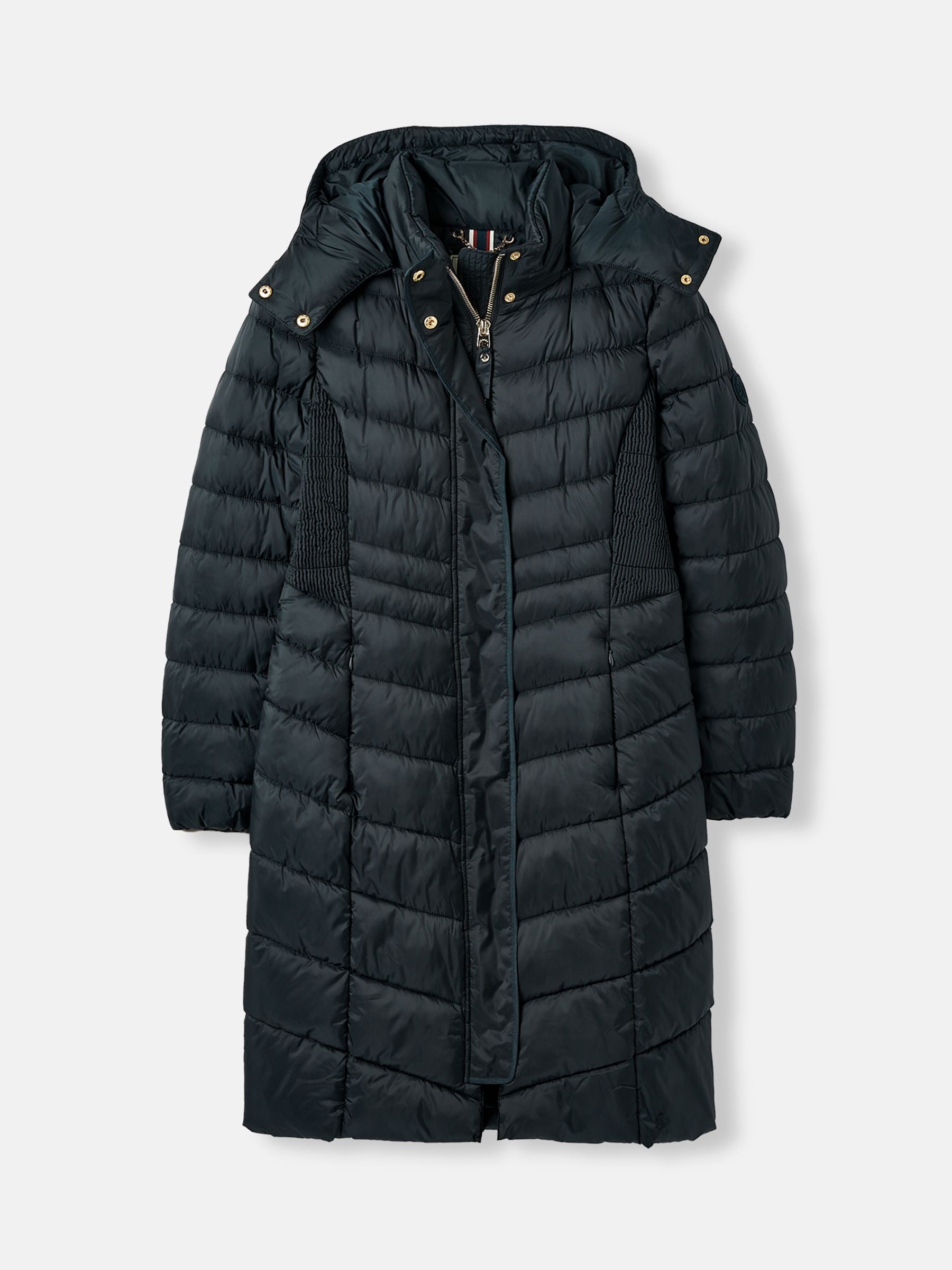 Pembury Showerproof Long Padded Coat - Navy Blue