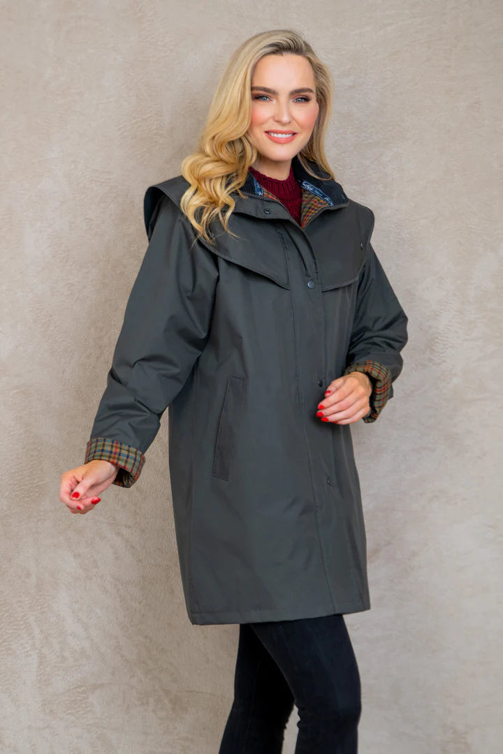 Ladies grey waterproof coat online