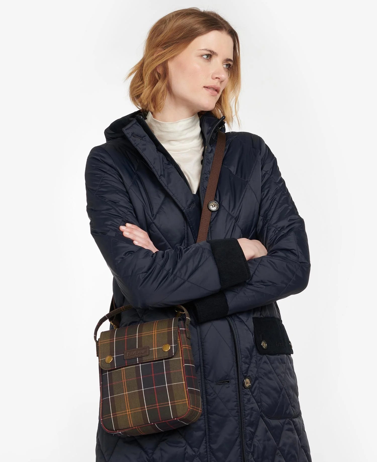 Barbour tartan shop tote bag