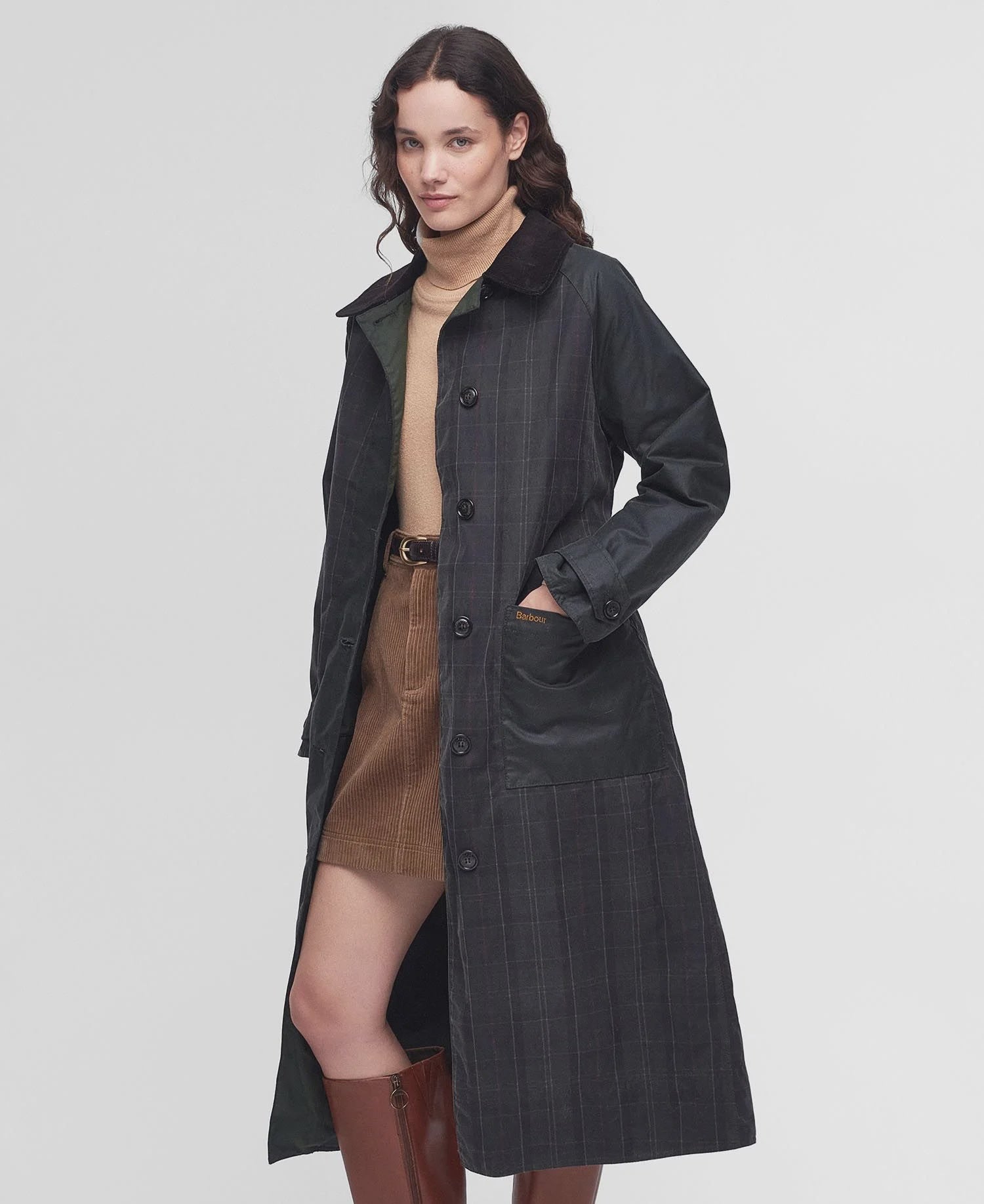 Everly Wax Trench Coat - Sage/Dull Classic