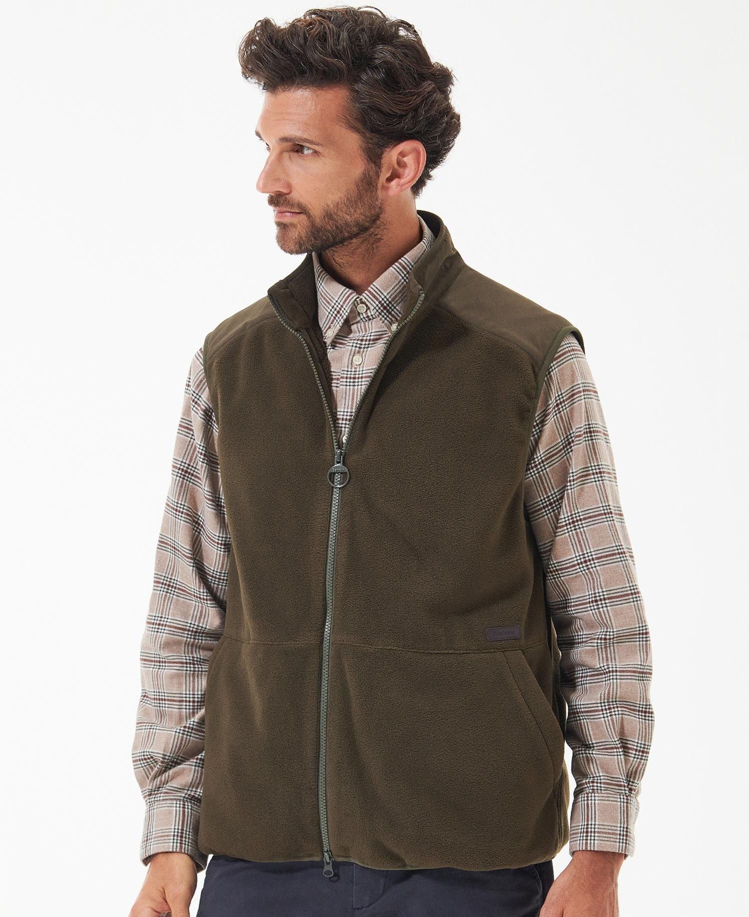 Country Fleece Gilet - Olive