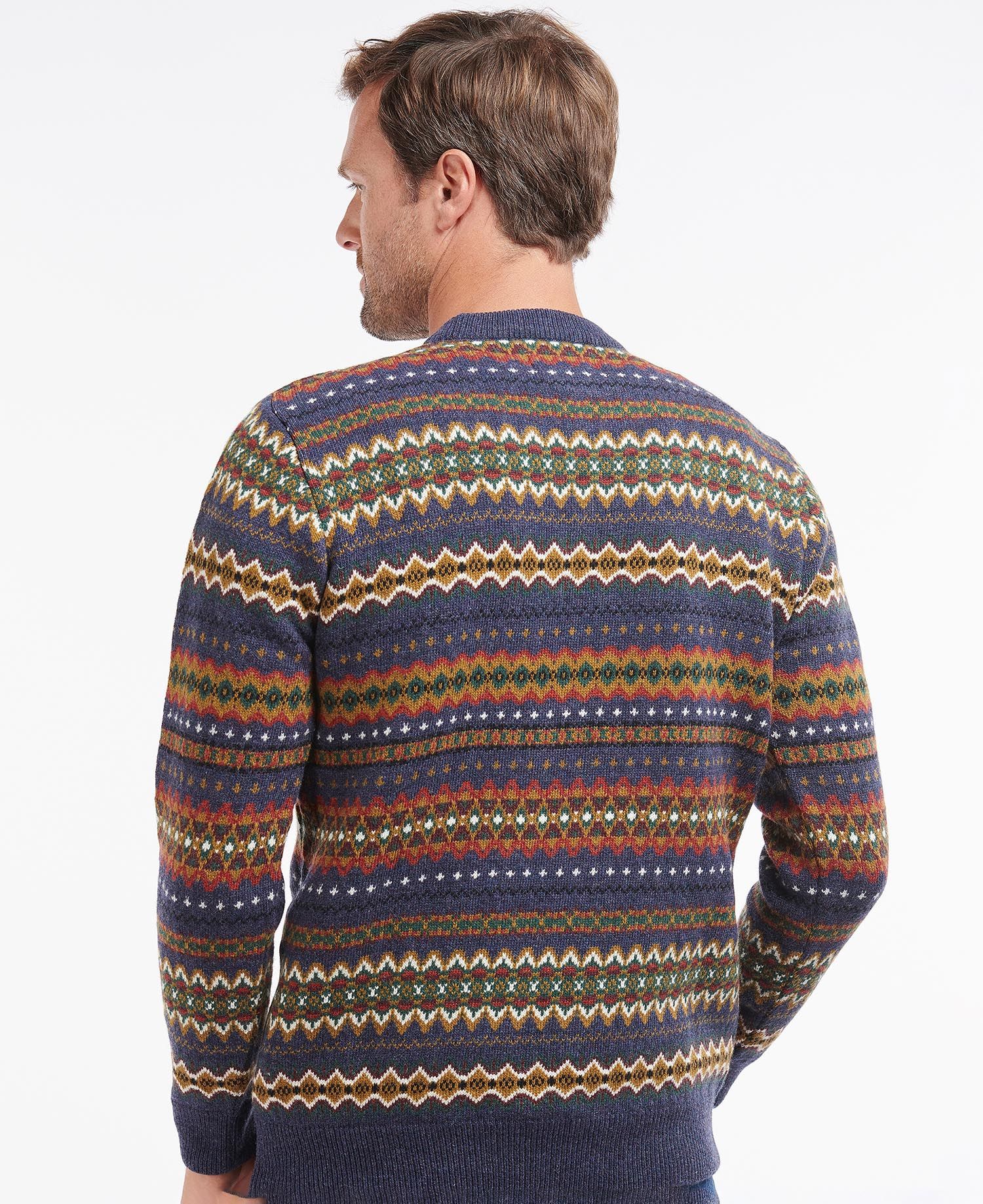 Case Fair Isle Crew Jumper - Navy Marl