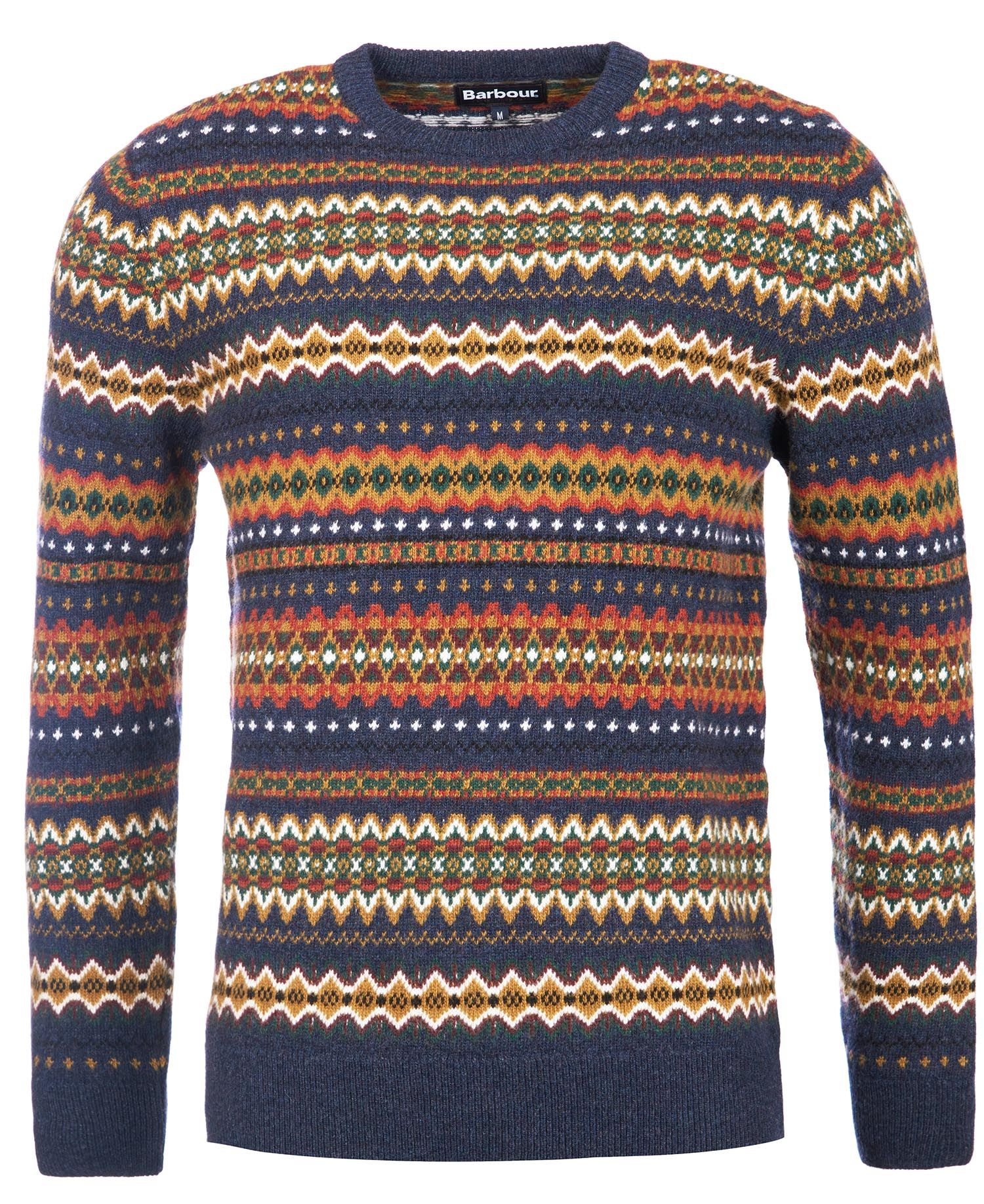 Case Fair Isle Crew Jumper - Navy Marl