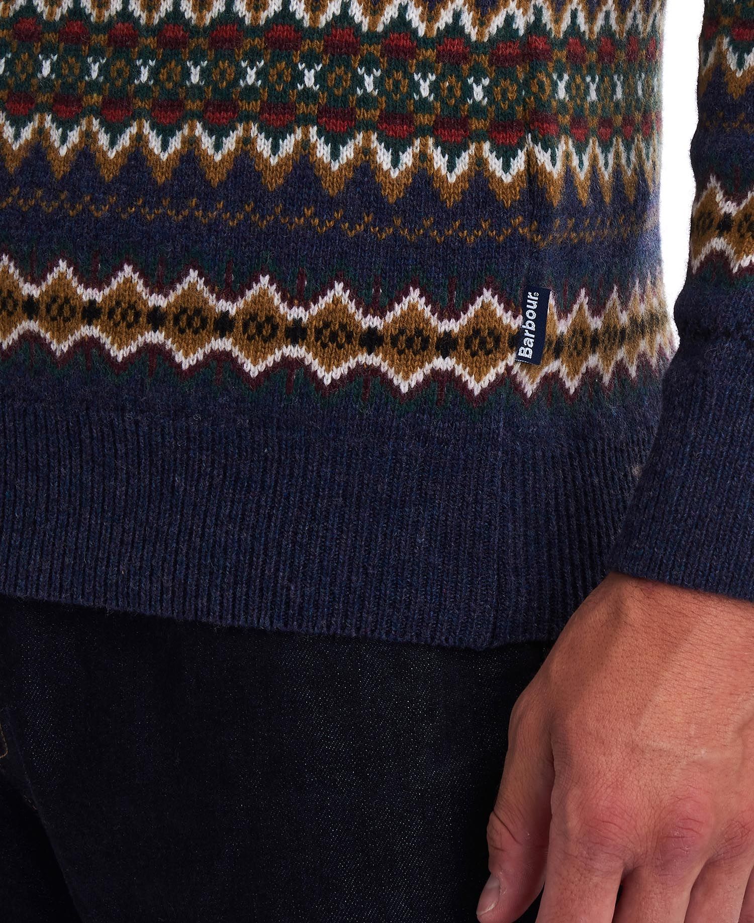 Case Fair Isle Crew Jumper - Navy Marl