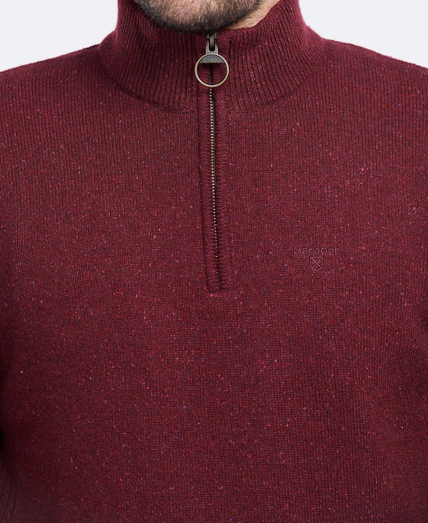 Essential Tisbury Half-Zip Jumper - Ruby