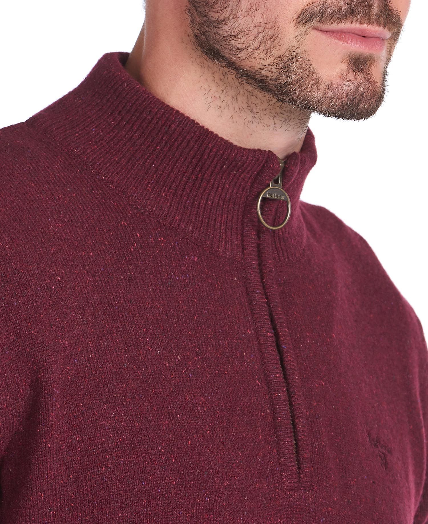 Essential Tisbury Half-Zip Jumper - Ruby
