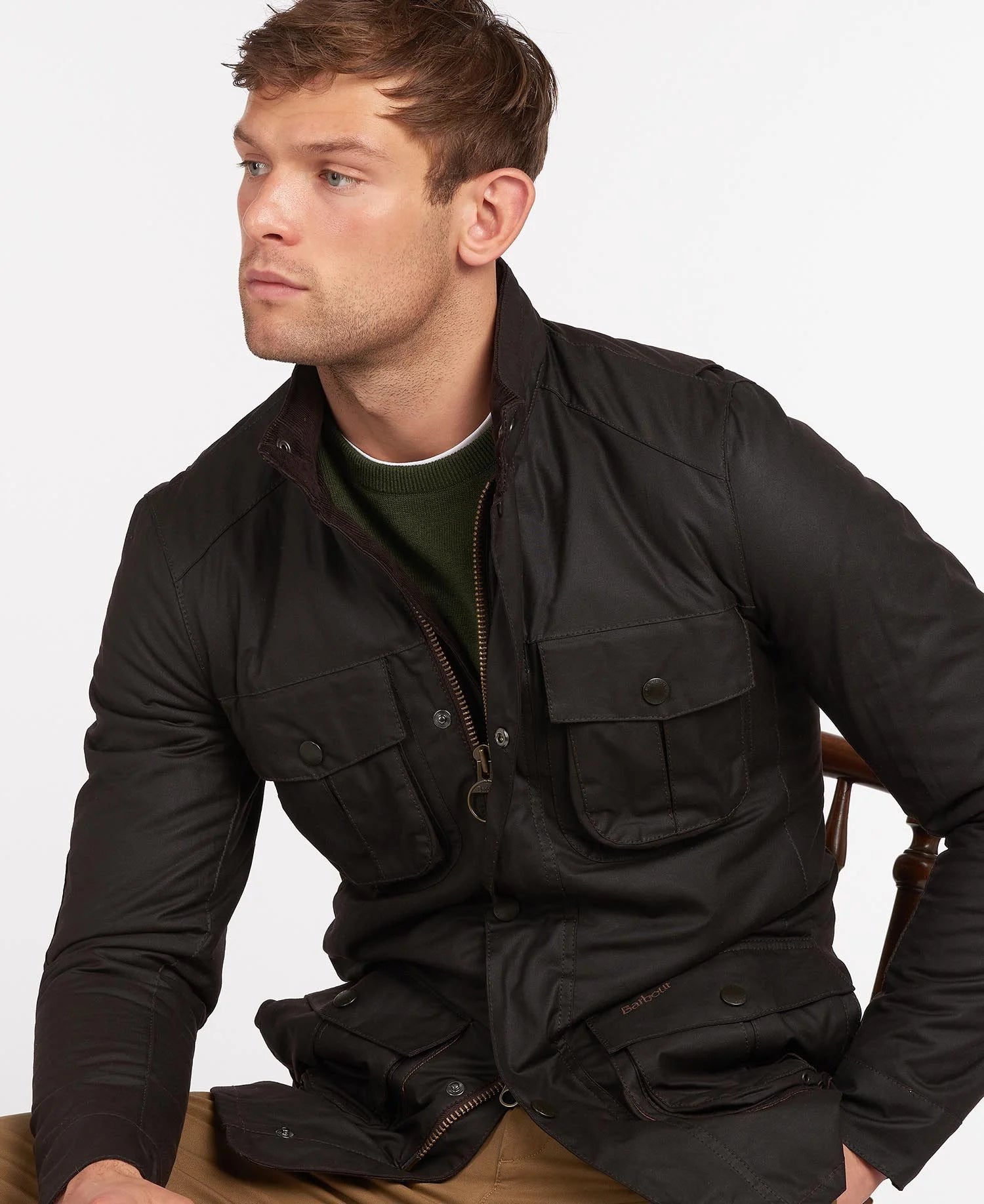 Men utility waxed jacket hot sale
