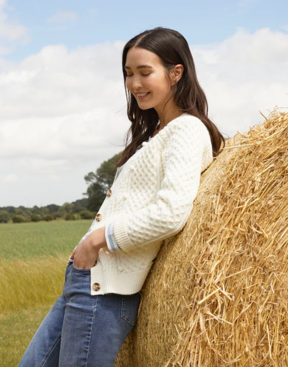 Joules - Women's Heritage Cable Cardigan - Aidy Cream