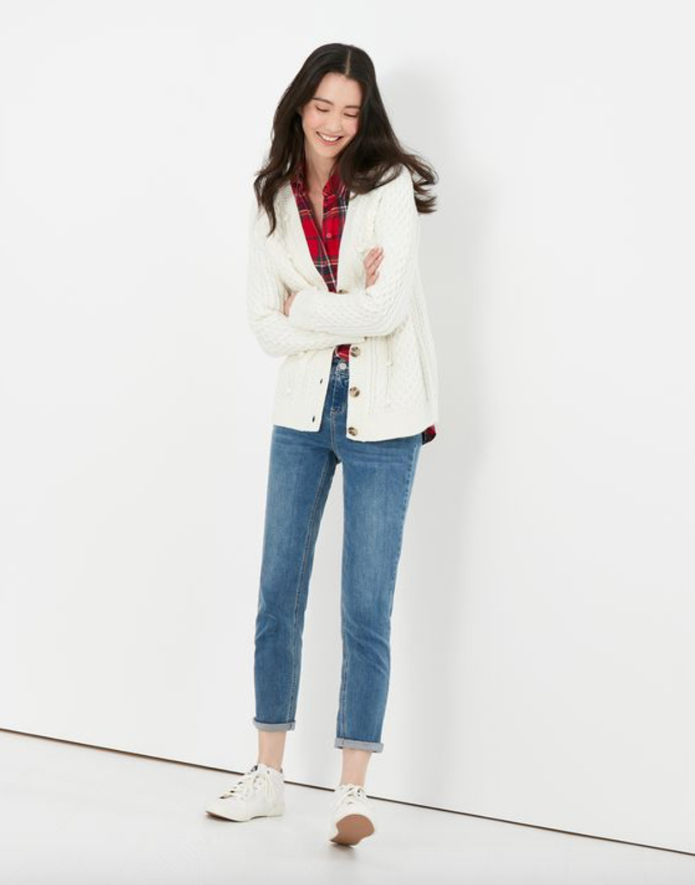 Joules - Women's Heritage Cable Cardigan - Aidy Cream