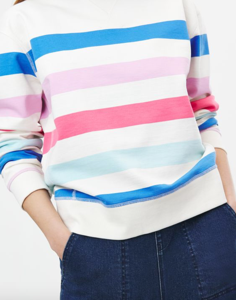 Joules - Women's Monique Crew Neck Sweatshirt - Multi Stripe