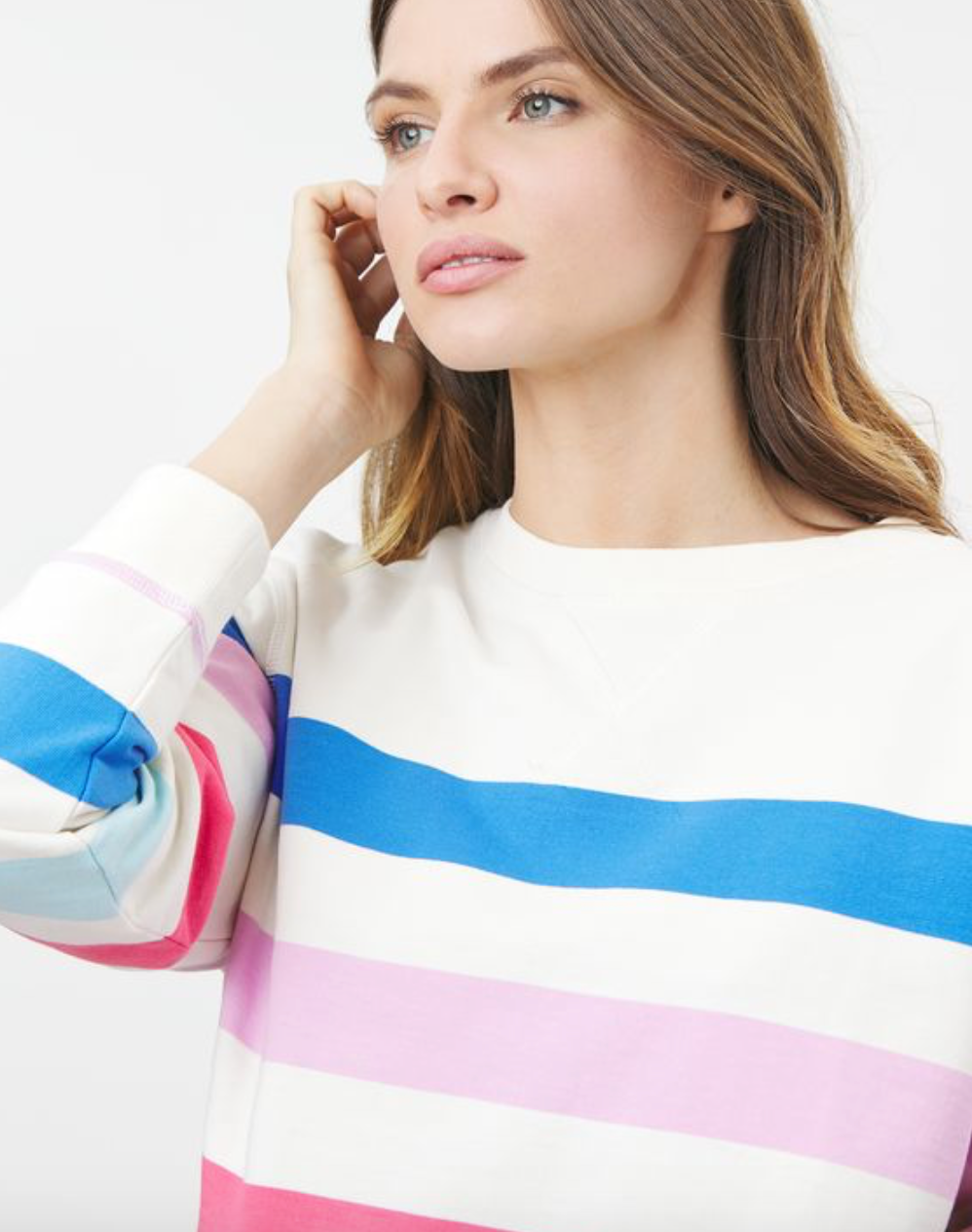 Joules - Women's Monique Crew Neck Sweatshirt - Multi Stripe