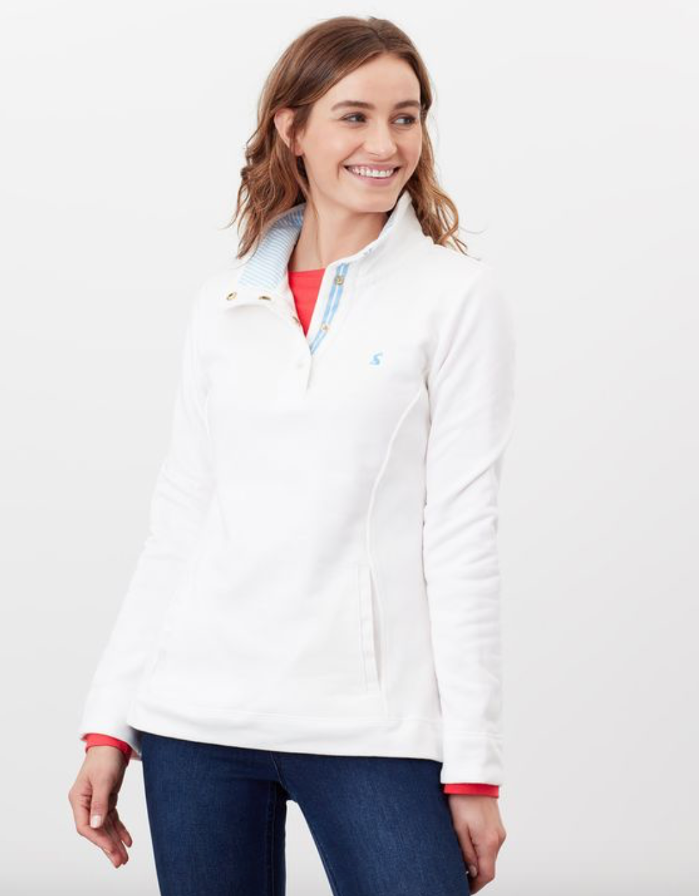 Joules - Women's Funnel Neck Sweatshirt - Beachy Cream