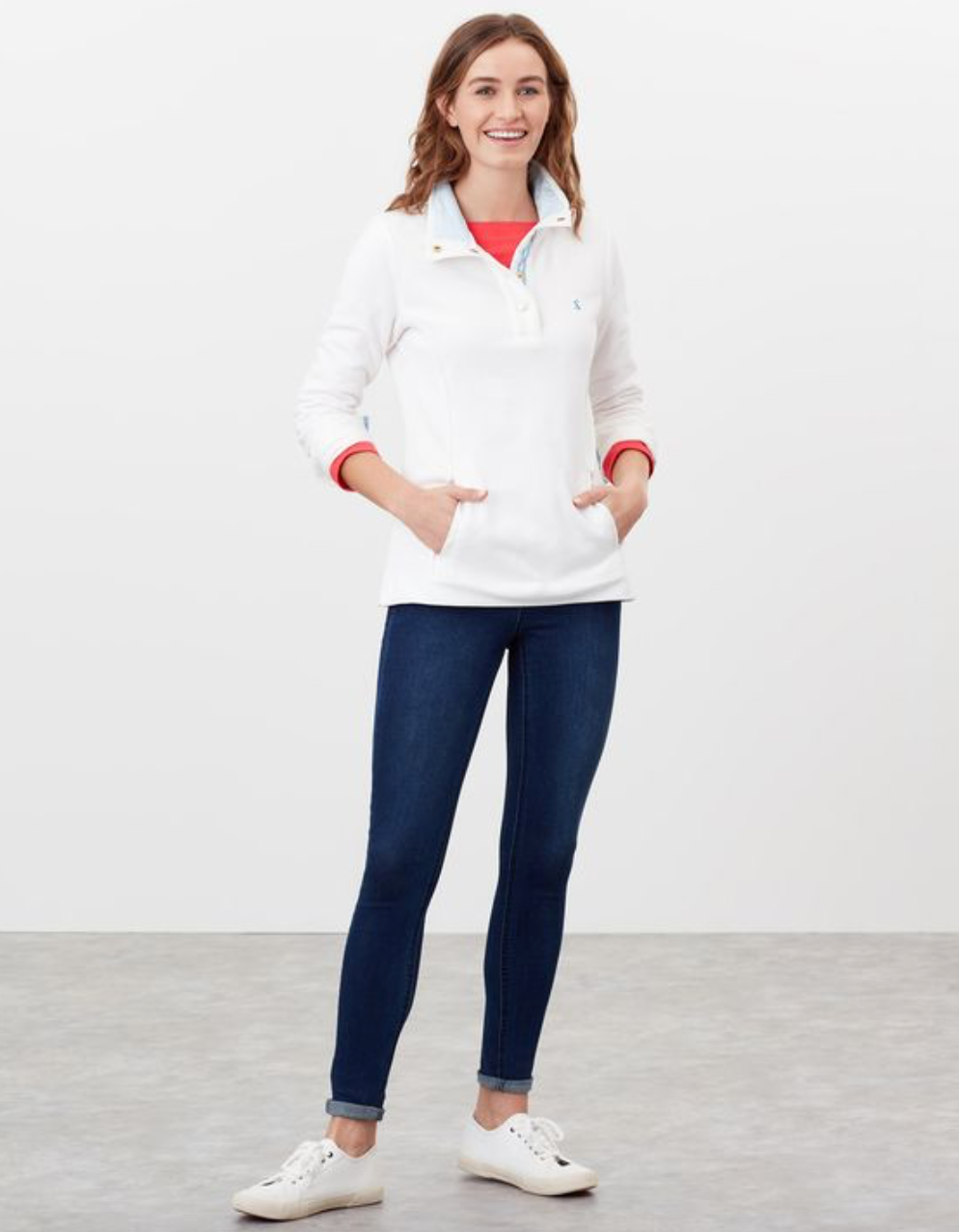 Joules - Women's Funnel Neck Sweatshirt - Beachy Cream