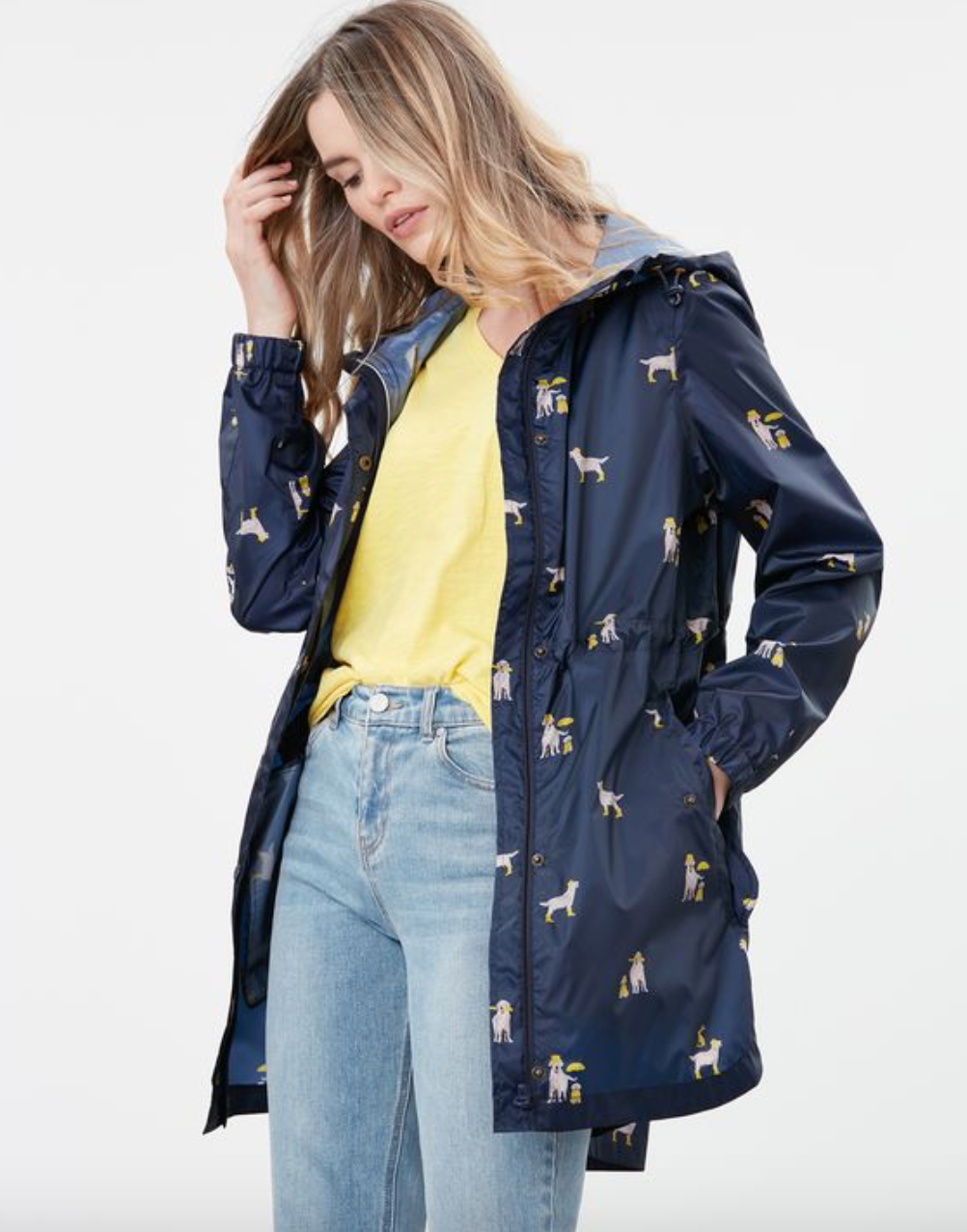 Golightly Packable Waterproof jacket - Navy Dogs