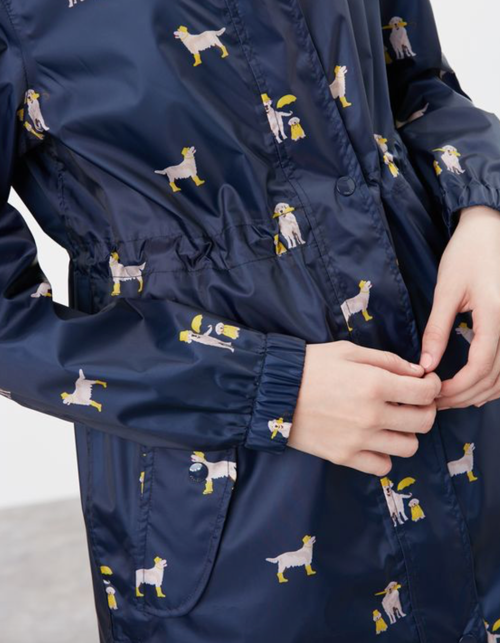 Golightly Packable Waterproof jacket - Navy Dogs