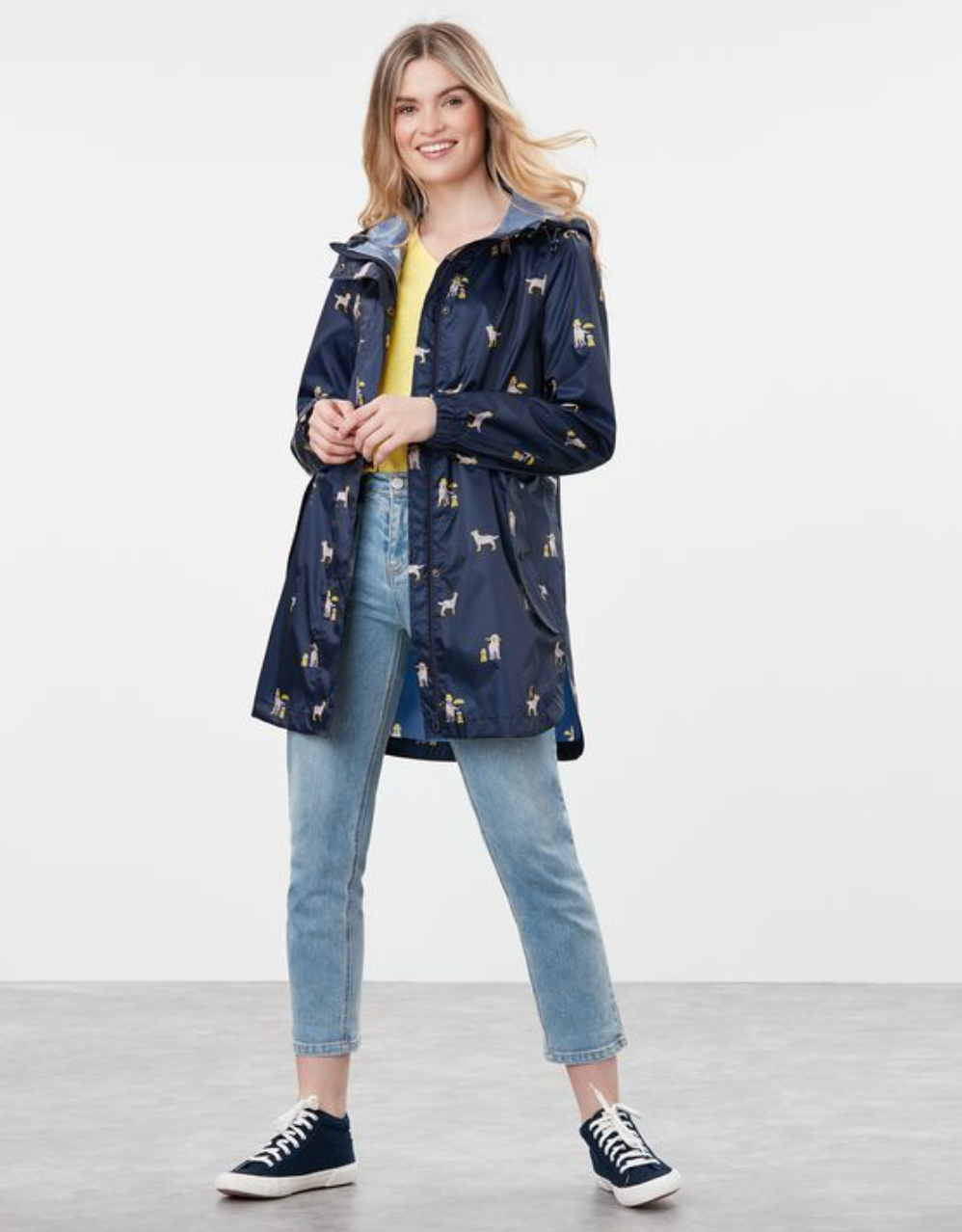 Golightly Packable Waterproof jacket - Navy Dogs