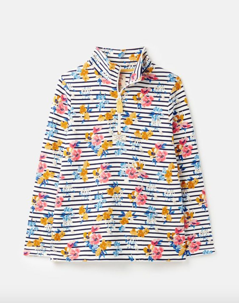 Pip Cream Navy Floral Half Zip Sweatshirt