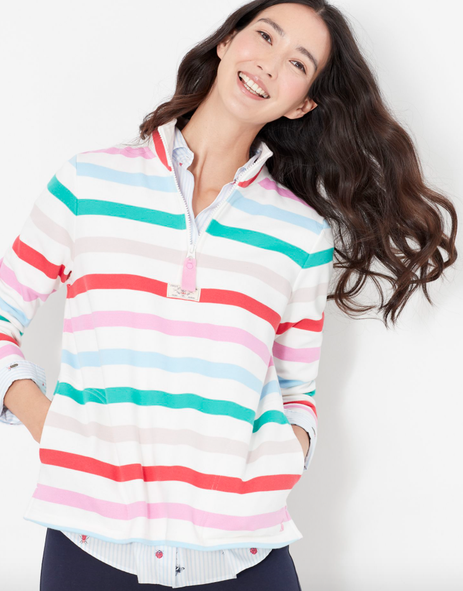 Women's Pip Sweatshirt - Cream Multi Stripe