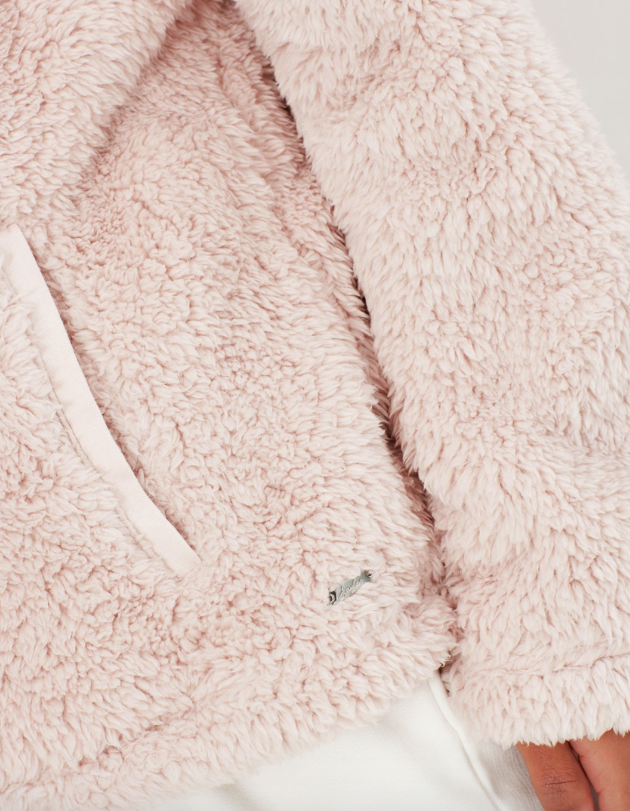 Polly Fleece Zip Neck Jumper in Pink