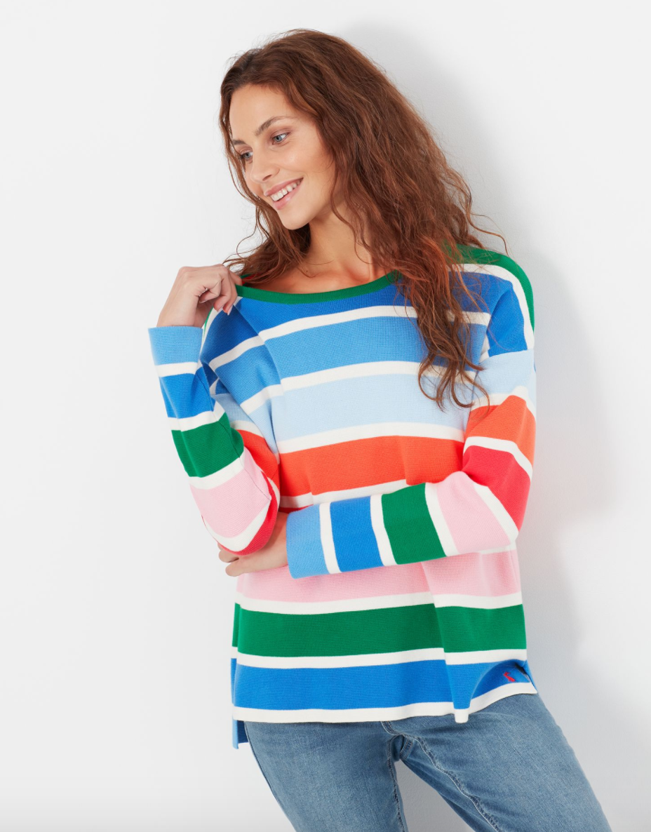 Joules - Women's Uma Milano stitch Jumper - Multi Stripe
