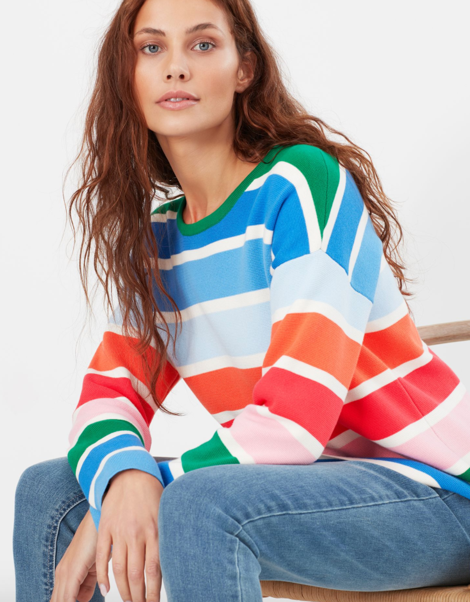 Joules - Women's Uma Milano stitch Jumper - Multi Stripe