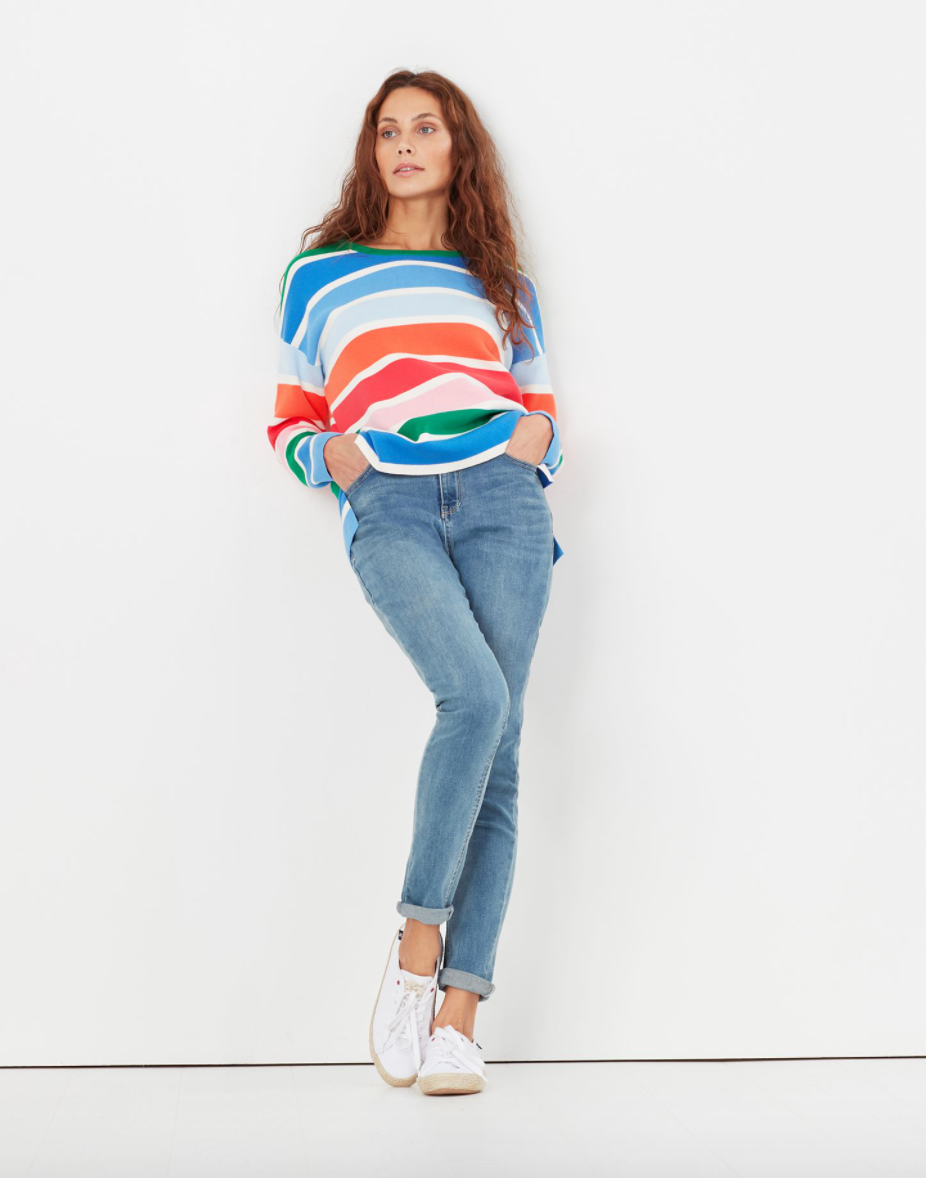 Joules - Women's Uma Milano stitch Jumper - Multi Stripe