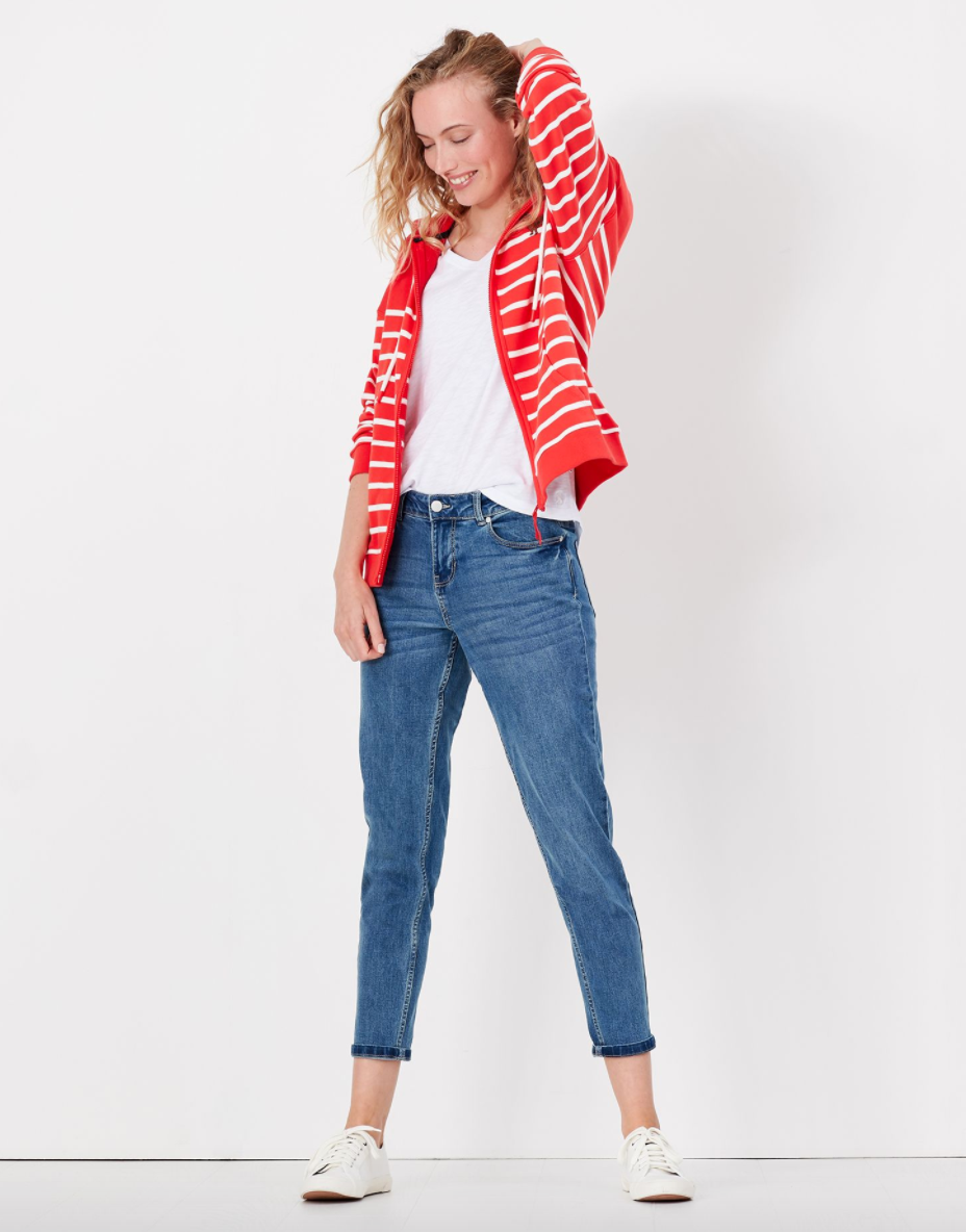 Women's Oakham Zip Through Sweatshirt - Embroidered Red dachshund