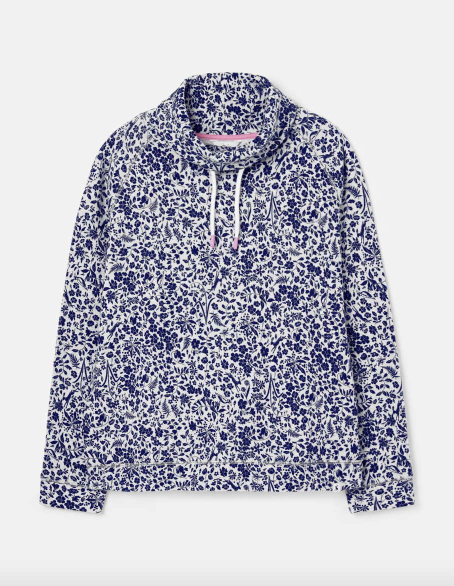 Nadia Print Funnel Neck Sweater in Marl Ditsy