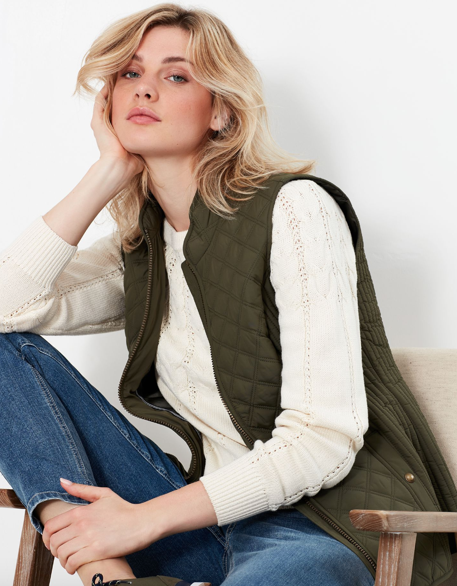 Minx Quilted Gilet - Grape Leaf