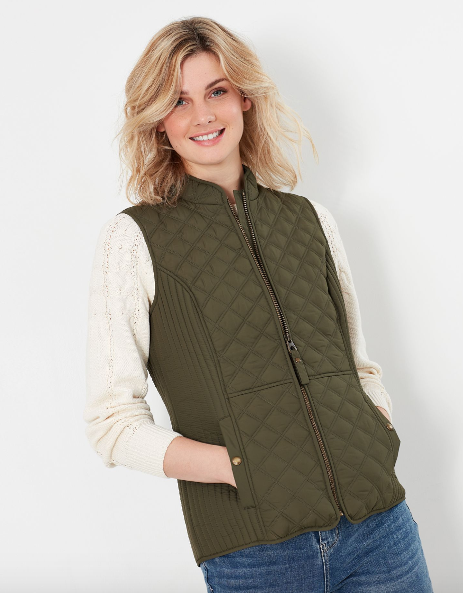 Minx Quilted Gilet - Grape Leaf