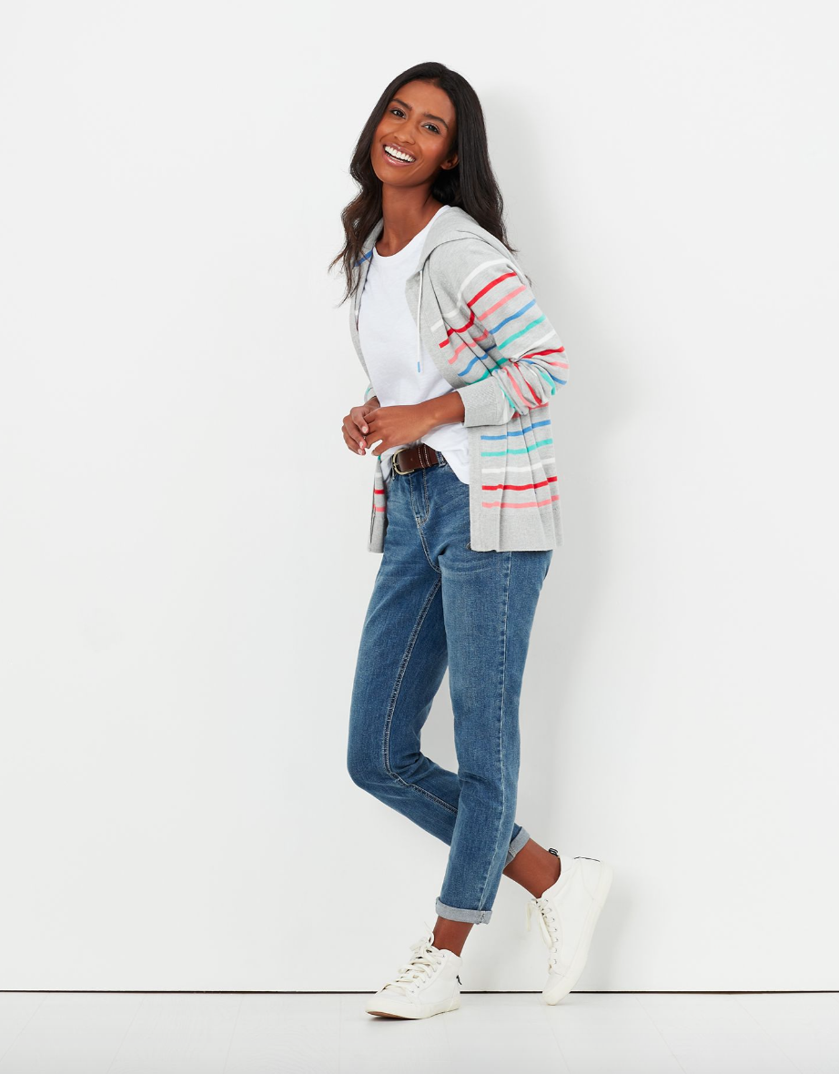Women's Witham Stripe Hooded Sweatshirt - Grey Multi Stripe