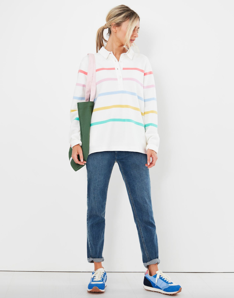 Thorely Stripe Deck Shirt in Cream Stripe