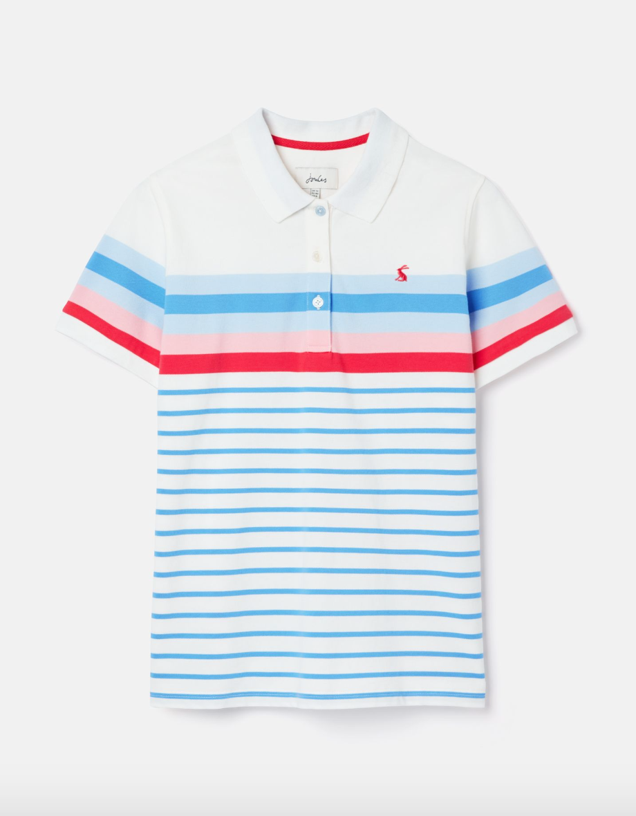 Pippa Stripe Polo Shirt in Cream Stripe