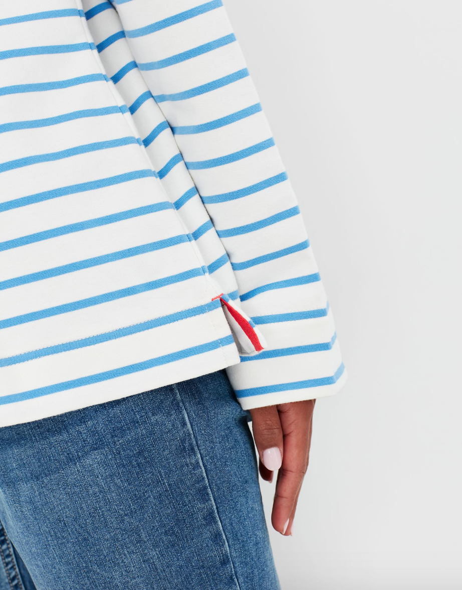 Saunton Funnel Neck Sweatshirt in Multi Stripe