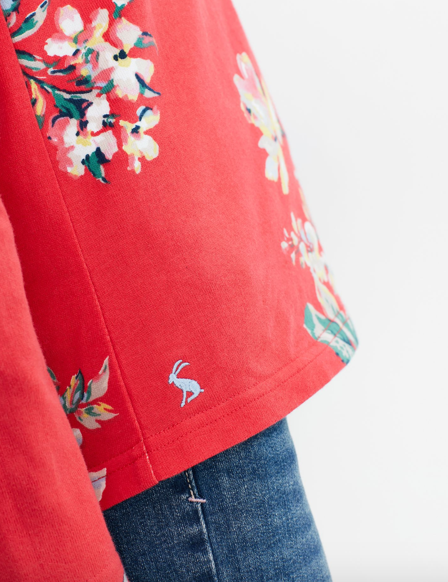 Harbour Print Long Sleeve Jersey Top - Pink Floral