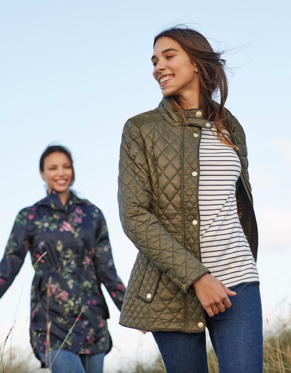 Joules - Women's Newdale Quilted Jacket - Grape Leaf
