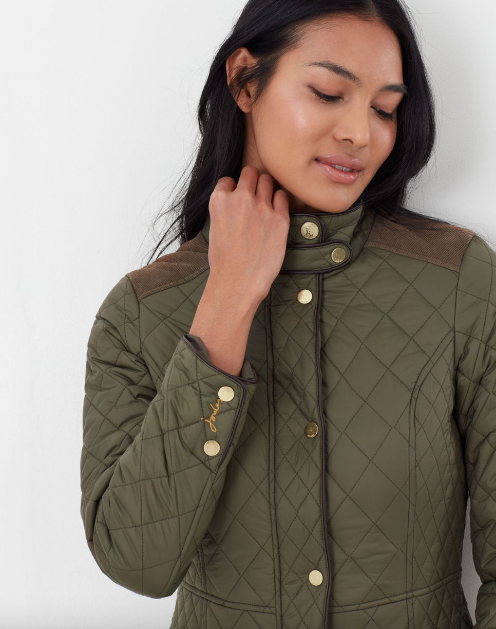 Joules - Women's Newdale Quilted Jacket - Grape Leaf