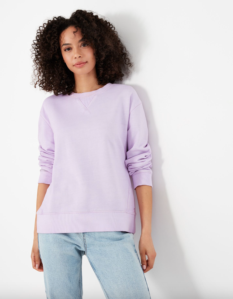 Joules - Women's Monique Crew Neck Sweatshirt - Mid Purple