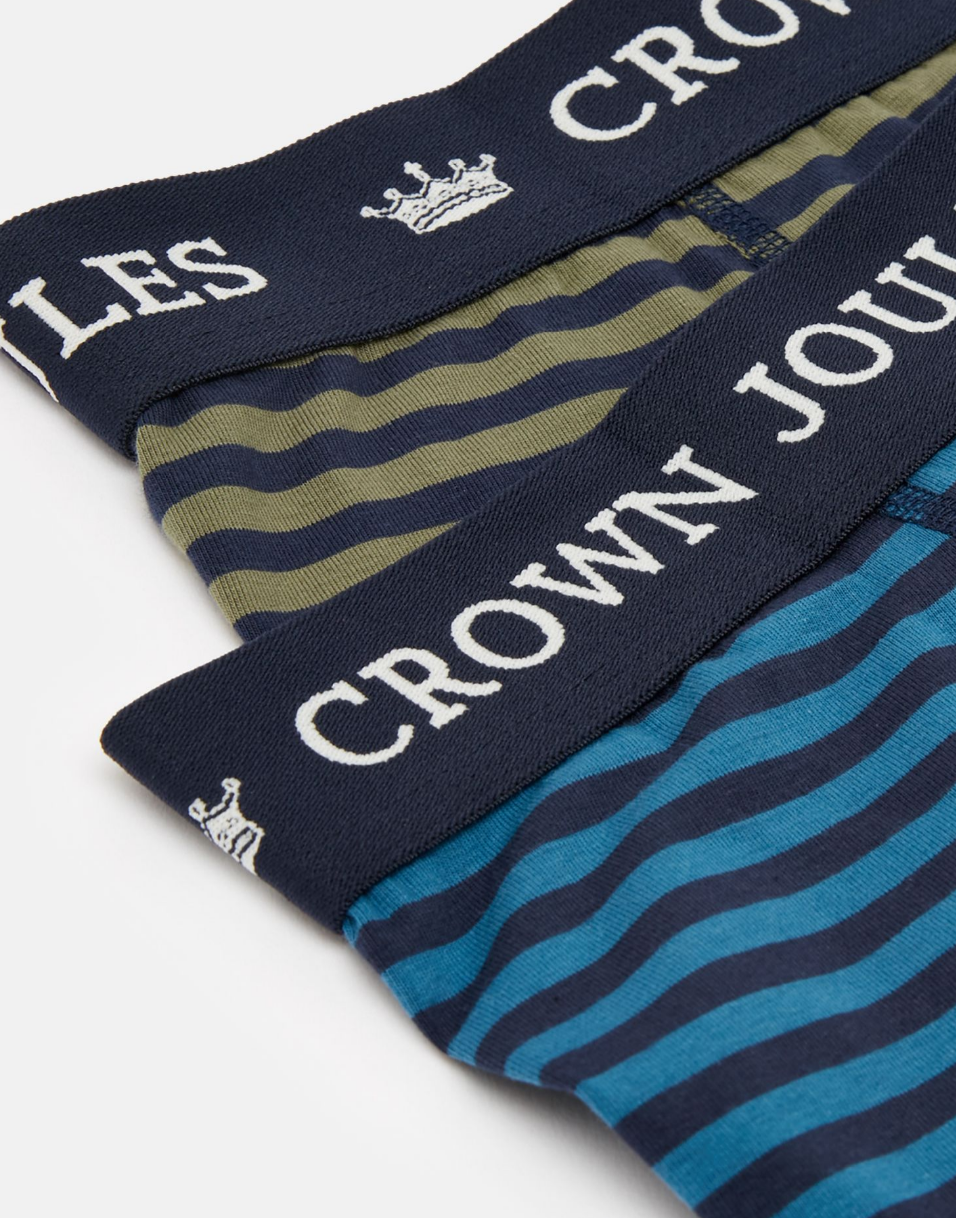 Men's Crown Joules Cotton Boxers 2 Pack- Stripe