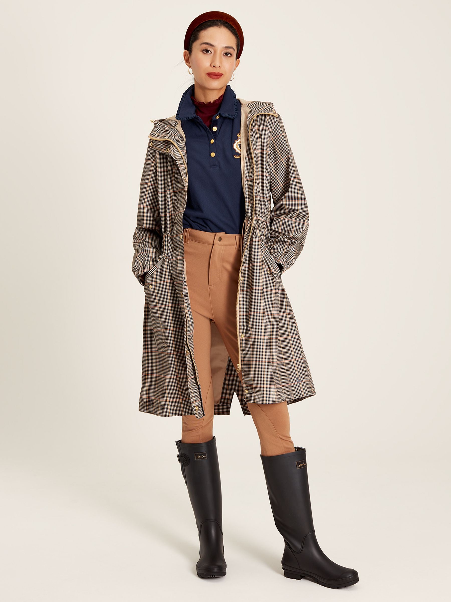 Plaid raincoat with hood shop