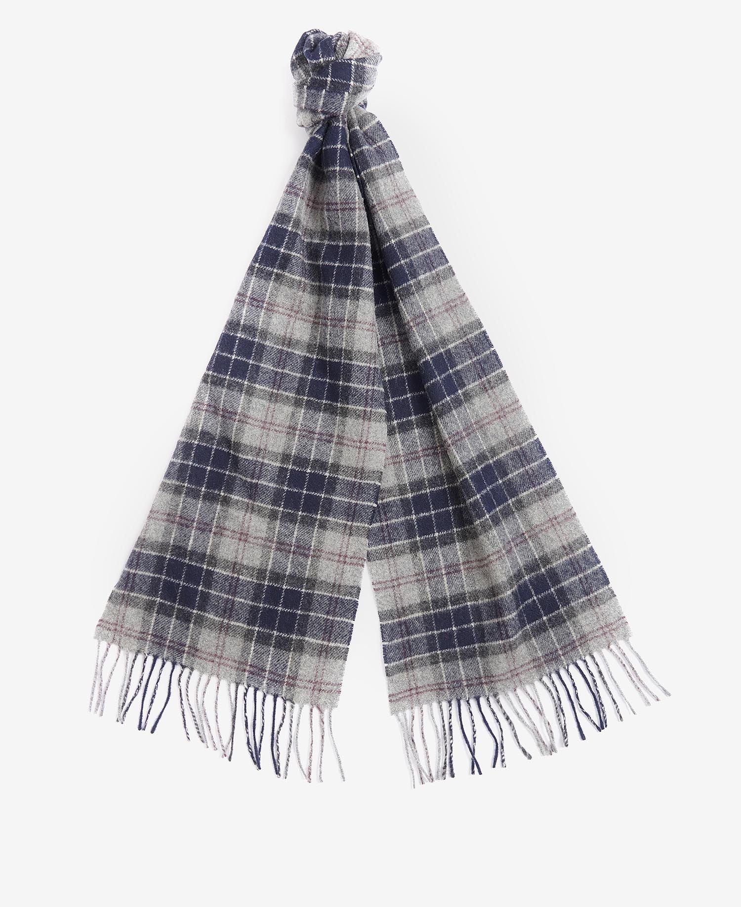 Barbour Tartan Lambswool Scarf Black Slate Tartan